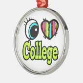 Helles Auge Herz I Liebe Uni Silbernes Ornament (Links)