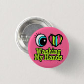 Helles Auge Herz I Liebe waschen mir die Hände Button (Vorne & Hinten)