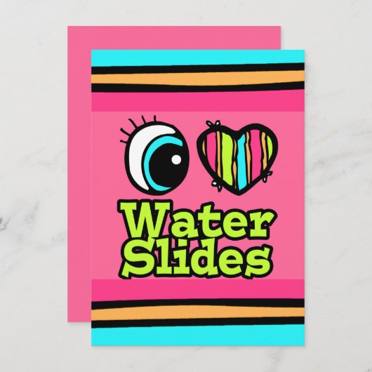 Helles Auge Herz I Liebe Wasserschlitten Einladung (Vorne/Hinten)