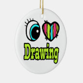 Helles Auge Herz I Liebe Zeichnend Keramik Ornament (Rechts)
