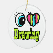 Helles Auge Herz I Liebe Zeichnend Keramik Ornament (Links)
