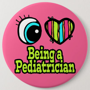 Helles Auge Herz Ich liebe es, Kinderarzt zu sein Button