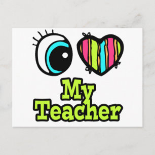 Helles Auge Herz Ich liebe meinen Lehrer Postkarte