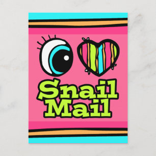 Helles Auge Herz Ich liebe Snail Mail Postkarte