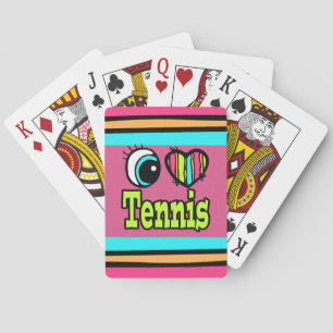 Helles Auge Herz Ich Liebe Tennis Spielkarten