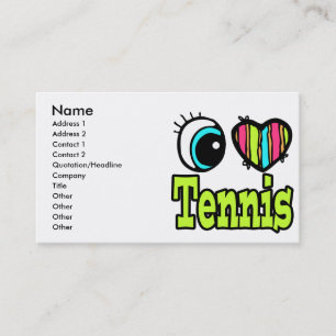 Helles Auge Herz Ich Liebe Tennis Visitenkarte