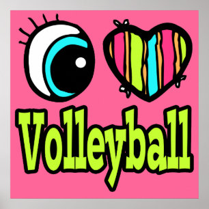 Helles Auge Herz Ich Liebe Volleyball Poster