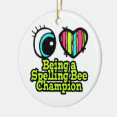 Helles Augenherz I Liebe ist ein brillanter Bienen Keramikornament (Links)