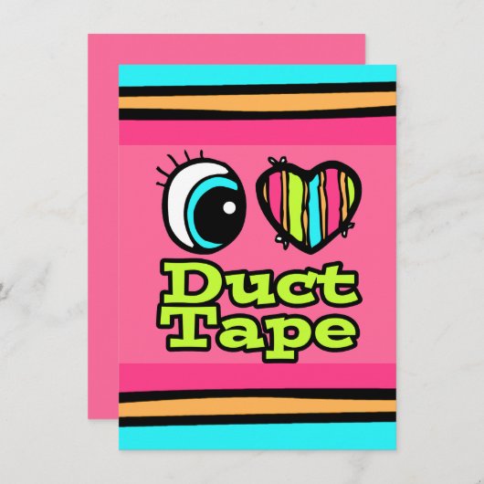 Helles Augenherz-I-Liebe-Klebeband Einladung (Vorne/Hinten)