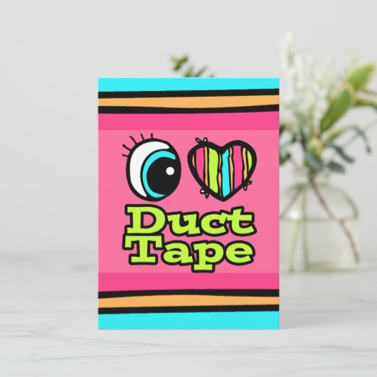 Helles Augenherz-I-Liebe-Klebeband Einladung (Stehend Vorderseite)