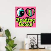 Helles Augenherz I Liebe Lesen von Büchern Poster (Heimbüro)