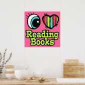 Helles Augenherz I Liebe Lesen von Büchern Poster (Küche)