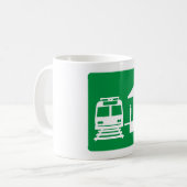 Helles Bahnhofs-Landstraßen-Zeichen Kaffeetasse (Vorderseite Links)