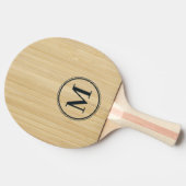 Helles Bambus-Monogramm Tischtennis Schläger (Seitenansicht)