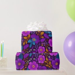 Helles Beeren-Blumen-Muster Geschenkpapier