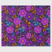 Helles Beeren-Blumen-Muster Geschenkpapier (Flach)