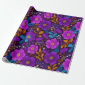 Helles Beeren-Blumen-Muster Geschenkpapier (Ungerollt)