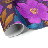 Helles Beeren-Blumen-Muster Geschenkpapier (Rolleneckpunkt)