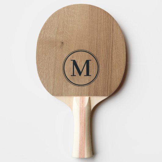 Helles Birkenholz Monogramm Tischtennis Schläger (Rückseite)