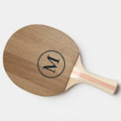 Helles Birkenholz Monogramm Tischtennis Schläger (Seitenansicht)