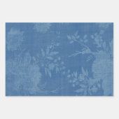 Helles Blau auf blauem Blumenmuster Geschenkpapier Set (Vorderseite 2)