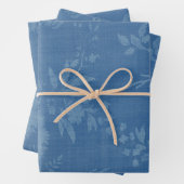 Helles Blau auf blauem Blumenmuster Geschenkpapier Set (Beispiel)