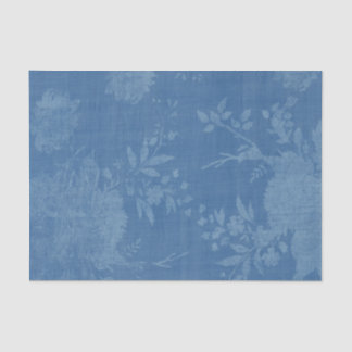 Helles Blau auf blauem Blumenmuster Seidenpapier