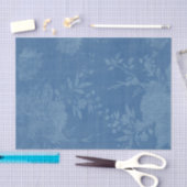 Helles Blau auf blauem Blumenmuster Seidenpapier (Handwerk)