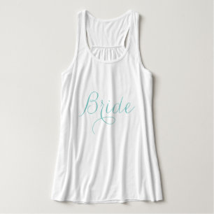 Helles Blau fancy Schrift "Bride" Tank Top