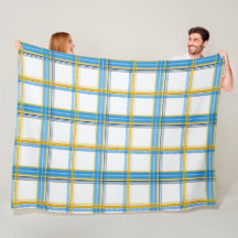 Helles Blau-Gelb-Kariertes Ästhetik-Fleece