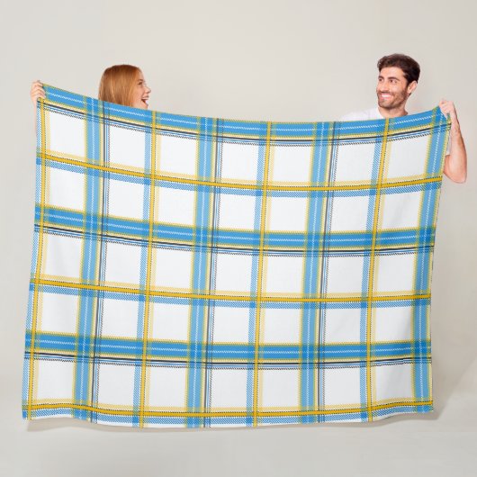 Helles Blau-Gelb-Kariertes Ästhetik-Fleece Fleecedecke (Beispiel)