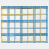 Helles Blau-Gelb-Kariertes Ästhetik-Fleece Fleecedecke (Vorderseite (Horizontal))