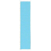 Helles Blau Gingham-Muster Kurzer Tischläufer (Vorderseite)