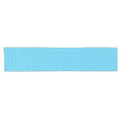 Helles Blau Gingham-Muster Kurzer Tischläufer (Horizontal)