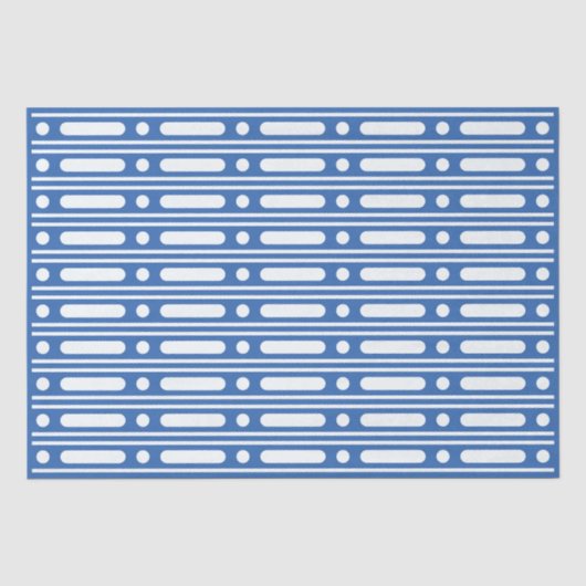 Helles Blau Knochen Einlegearbeit Rand Punkte Deco Seidenpapier (Vorderseite)