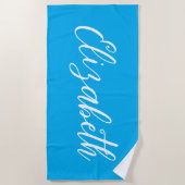 Helles Blau Maßgeschneiderte Handschriftliche Schr Strandtuch (Vorderseite)