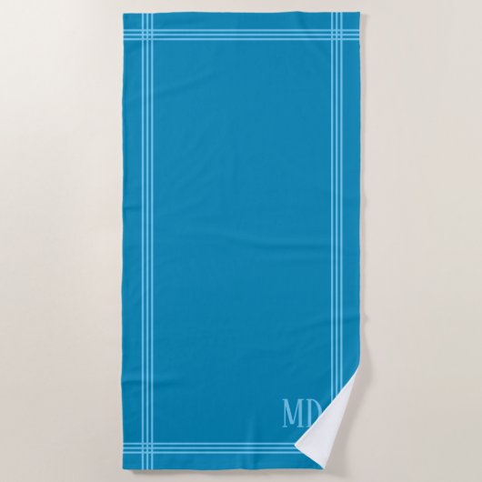 Helles Blau mit benutzerdefinierten Blue Stripes-I Strandtuch (Vorderseite)