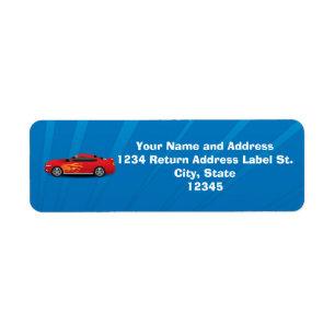 Helles Blau mit Red Sports Car Flammen Kinder Jung