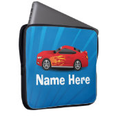 Helles Blau mit rotem Sport-Auto flammt Laptopschutzhülle (Vorne Rechts)