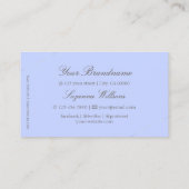 Helles Blau mit weißem Golddekor und Juwelen Moder Visitenkarte (Rückseite)