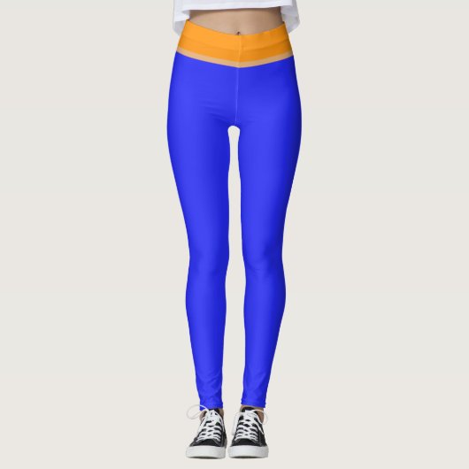 Helles Blau Orange Ton Leggings (Vorderseite)