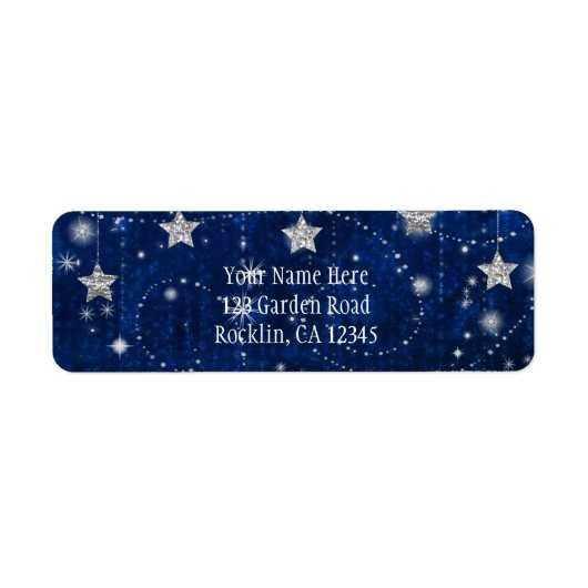 Helles Blau & Silver Starry Celestie Einladung (Vorne)