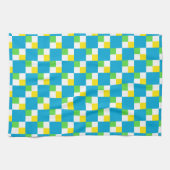 Helles Blau und Gelb-Schachbrettmuster Geschirrtuch (Horizontal)