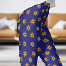 Helles Blau- und Gold-Star-Muster Leggings
