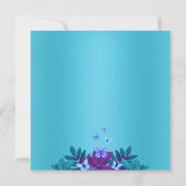 Helles Blau und Lila Schmetterlinge zum Geburtstag Einladung (Rückseite)