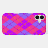 Helles Blau und Rosa Argyle-Muster iPhone Hülle (Rückseite (Horizontal))