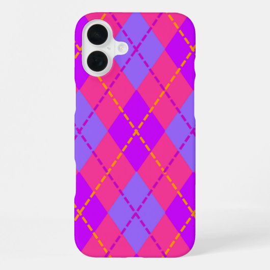 Helles Blau und Rosa Argyle-Muster iPhone Hülle (Rückseite)