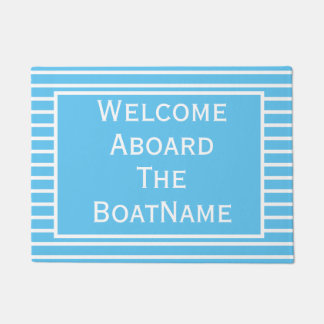 Helles Blau und Weiß Begrüßungsboote vor der Tür Fußmatte