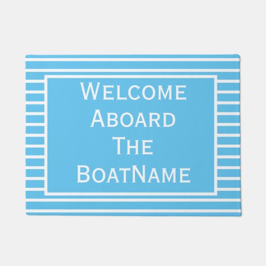 Helles Blau und Weiß Begrüßungsboote vor der Tür Fußmatte (Vorderseite)