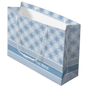 Helles Blau und Winter Weiße Schneeflocke Muster Große Geschenktüte